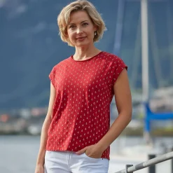 T-Shirt aus Baumwolle mit Anker-Print für Damen
