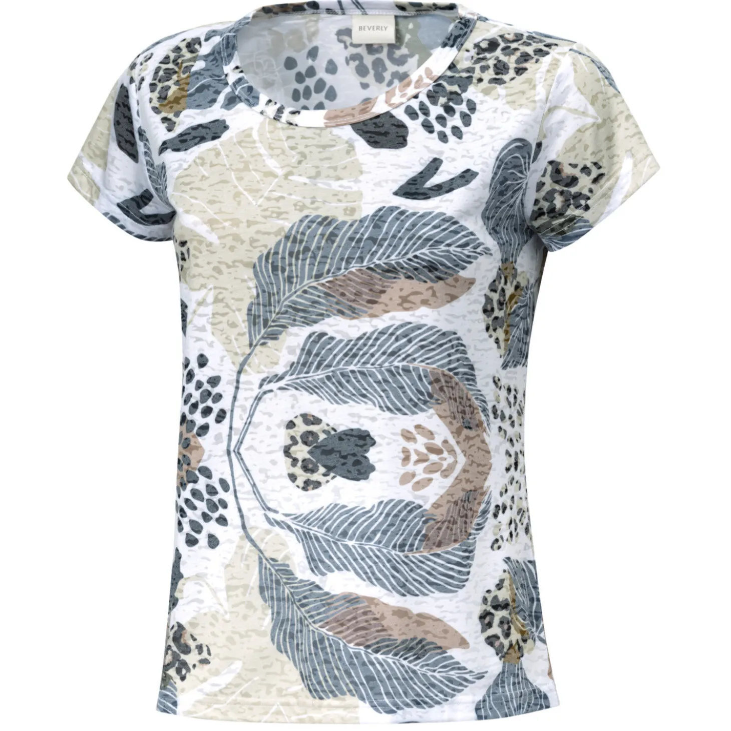 T-Shirt in Ausbrenner-Optik mit botanischem Print
