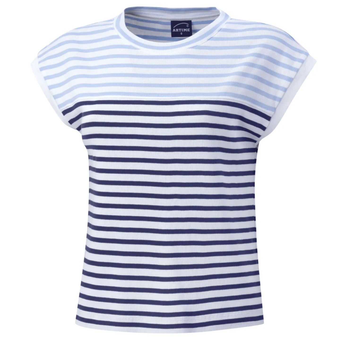 T-Shirt in Rippenstruktur gestreift