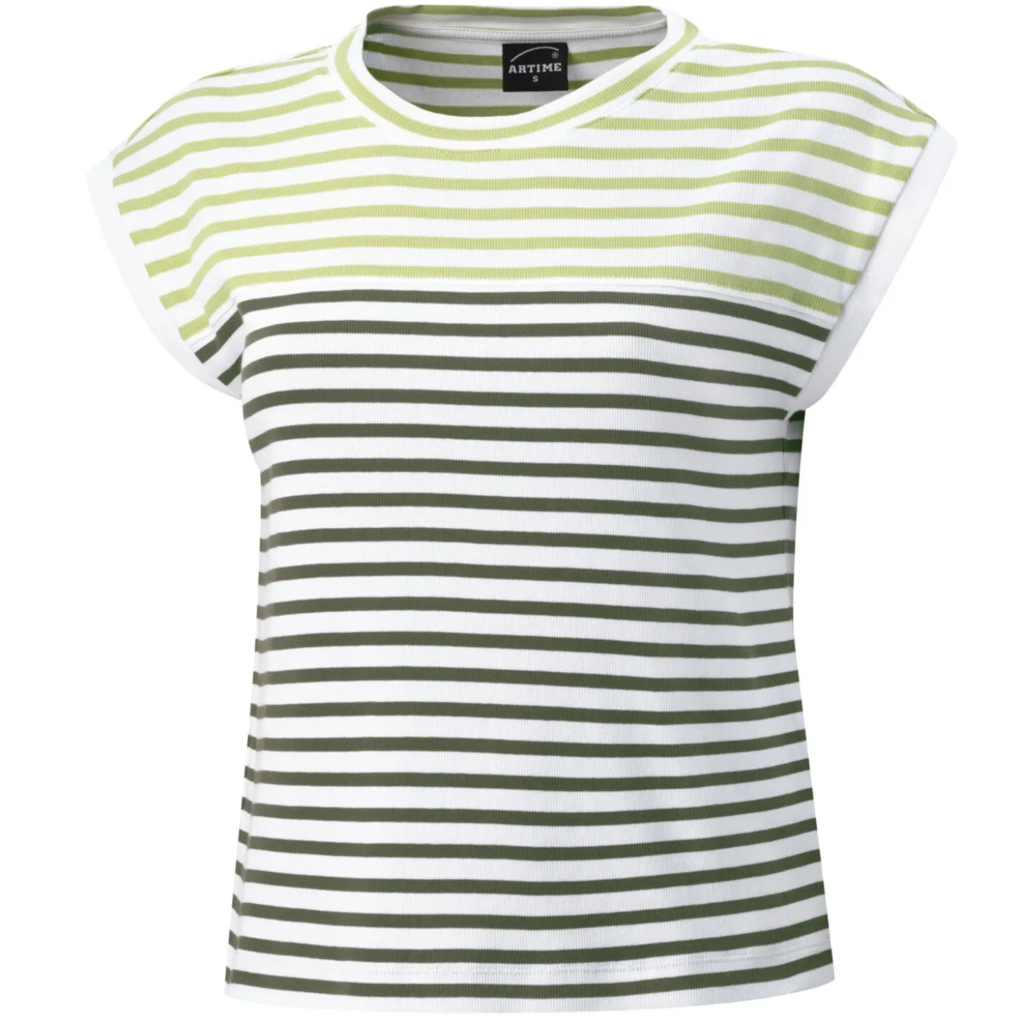 T-Shirt in Rippenstruktur gestreift