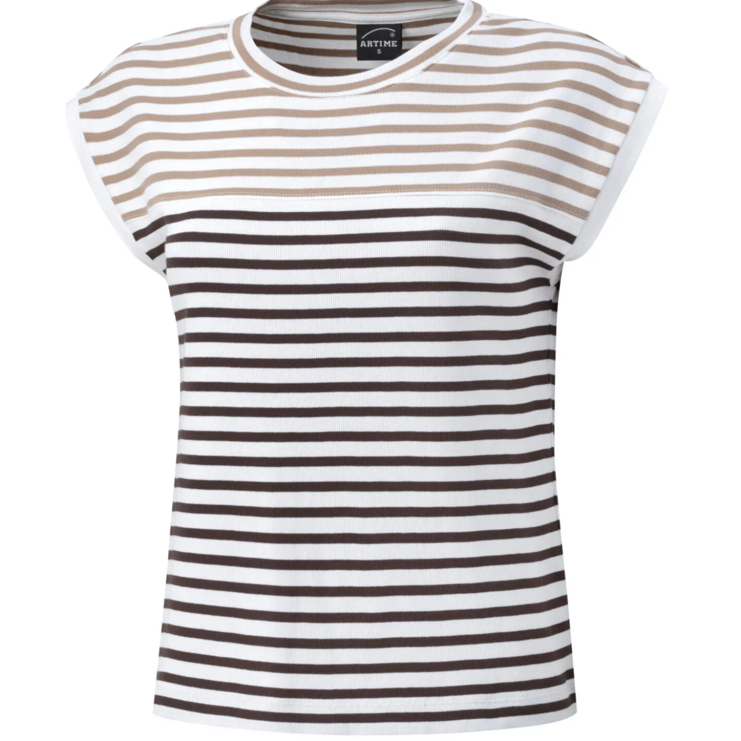 T-Shirt in Rippenstruktur gestreift