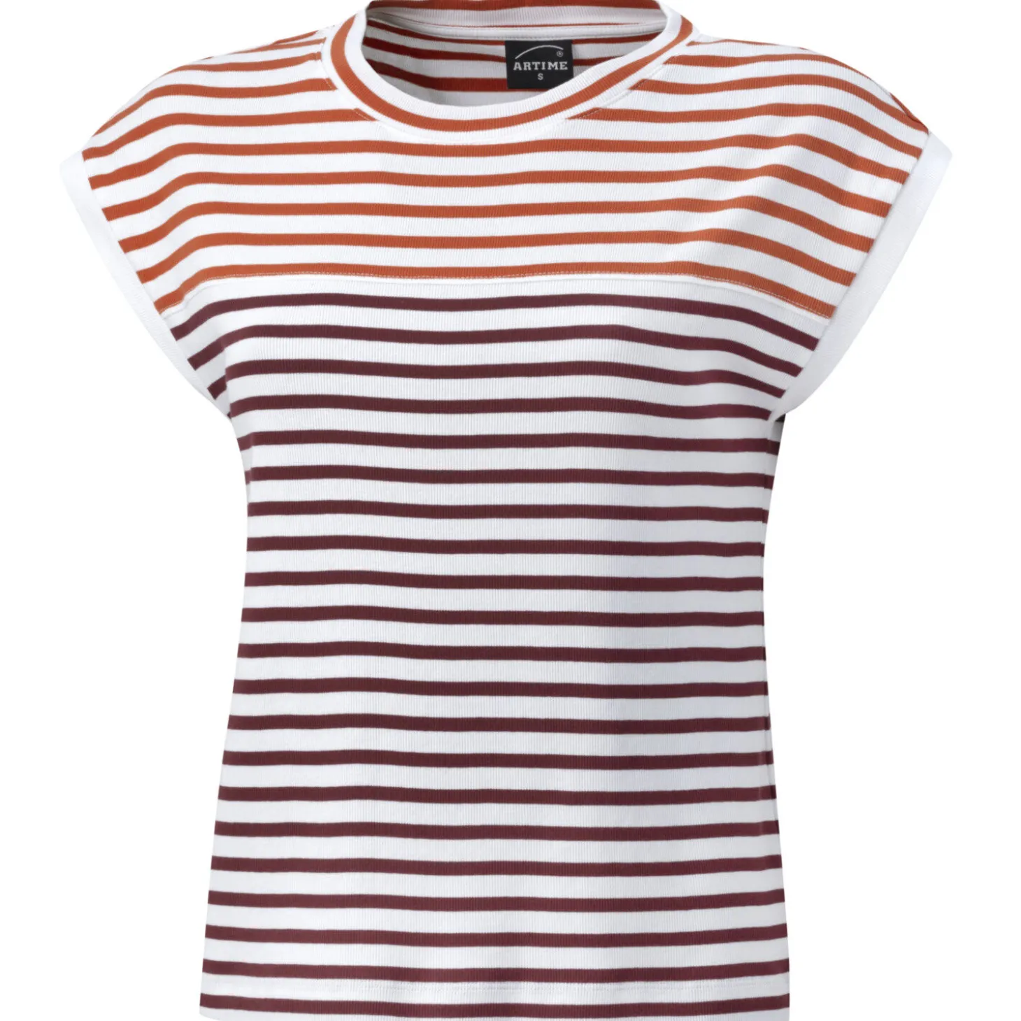 T-Shirt in Rippenstruktur gestreift