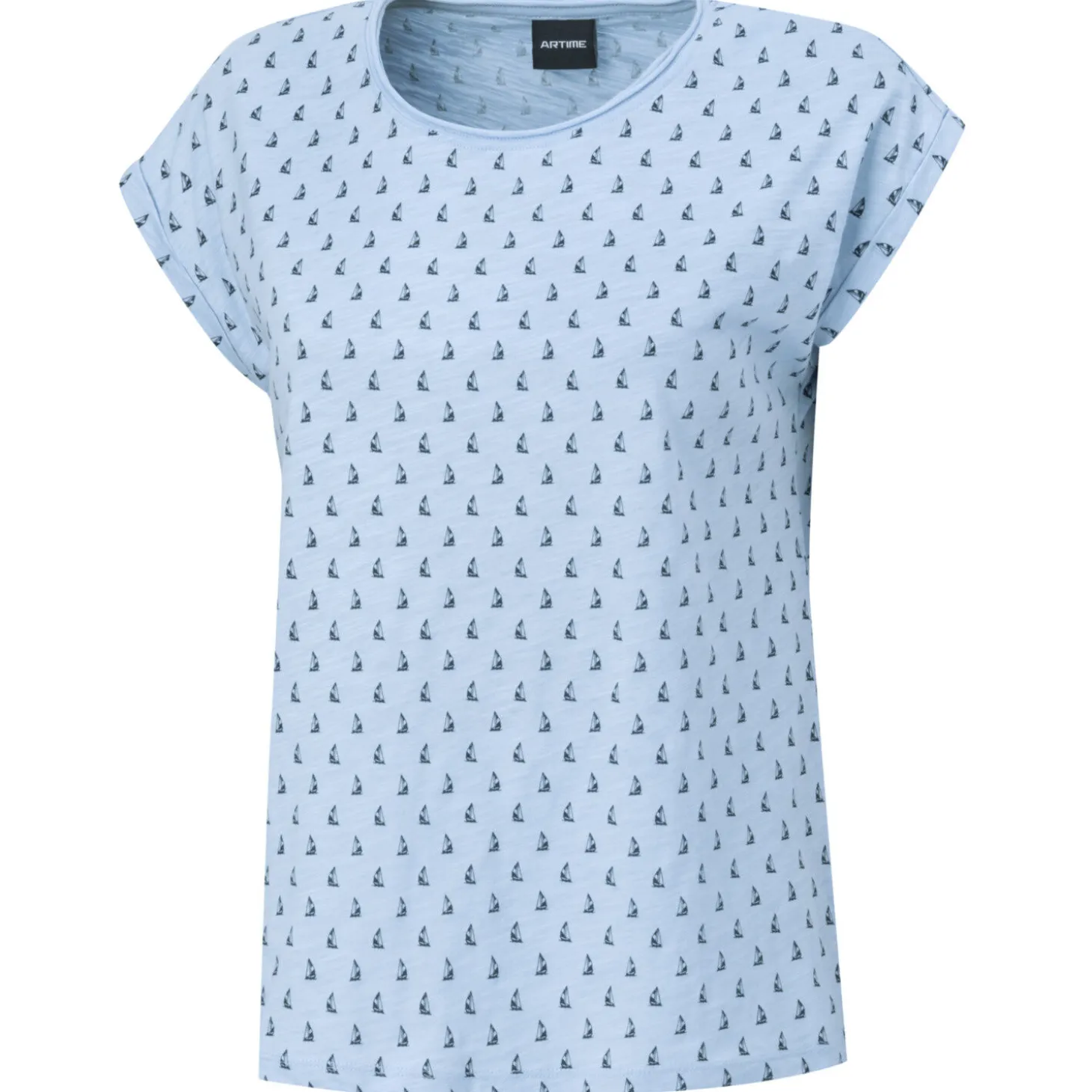 T-Shirt mit Segelschiff-Print