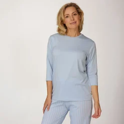 Uni Damen Pyjama Shirt mit 3/4 Ärmeln