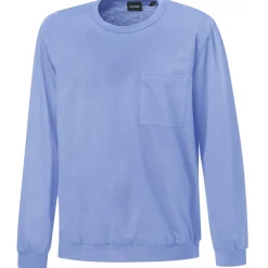 Uni langarm Pyjama Shirt mit Bündchenabschluss