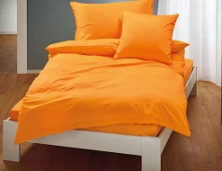 Uni Satin Bettwäsche mit Biese