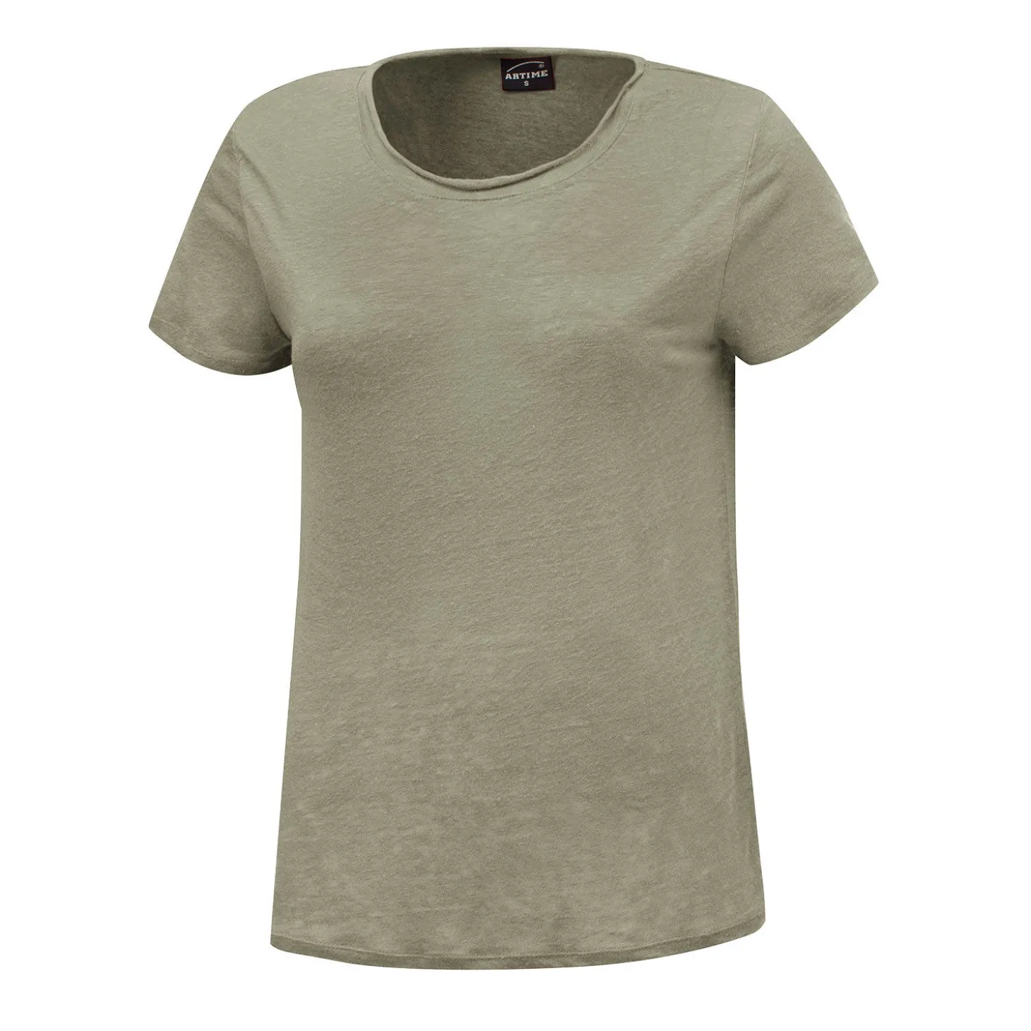Unifarbenes Leinen T-Shirt