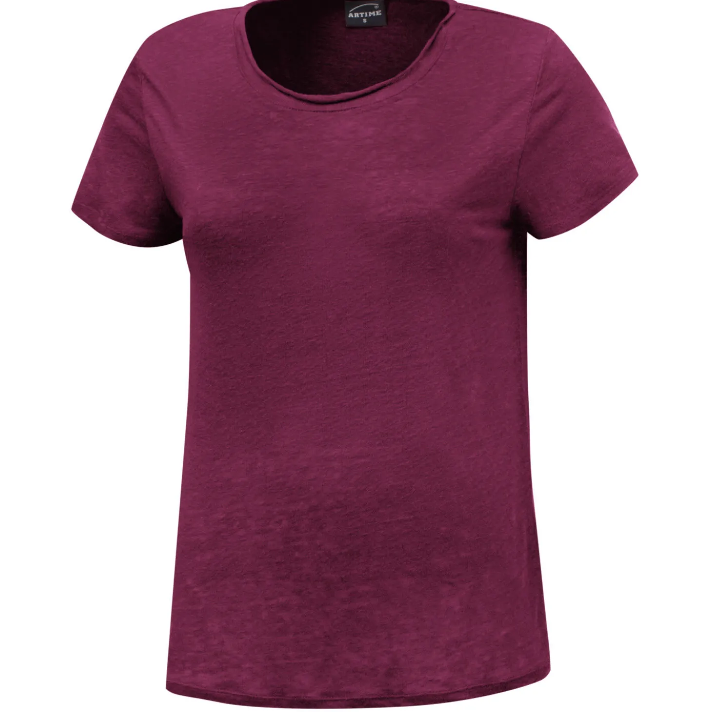 Unifarbenes Leinen T-Shirt
