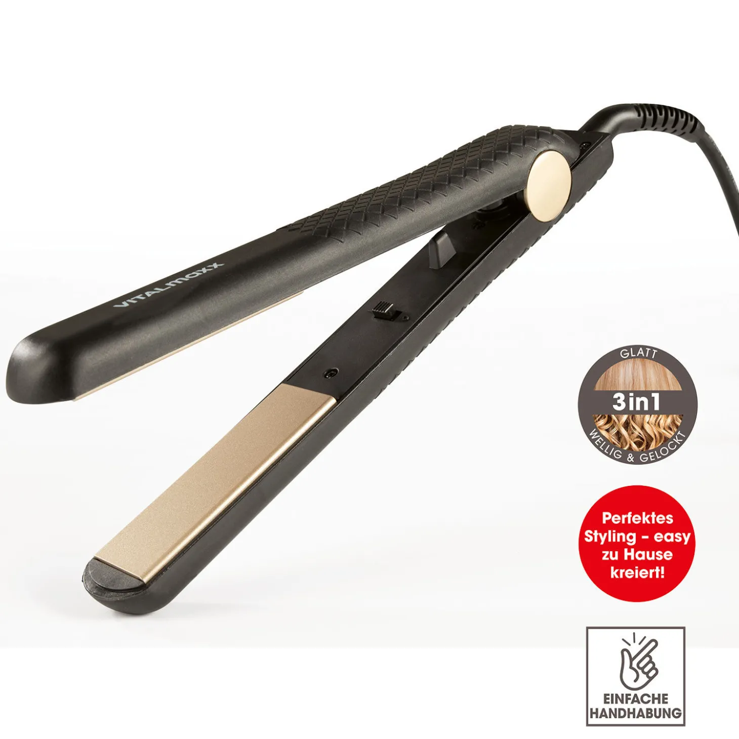 Vitalmaxx Haarglätteisen für Wellen, Locken, glattes Haar