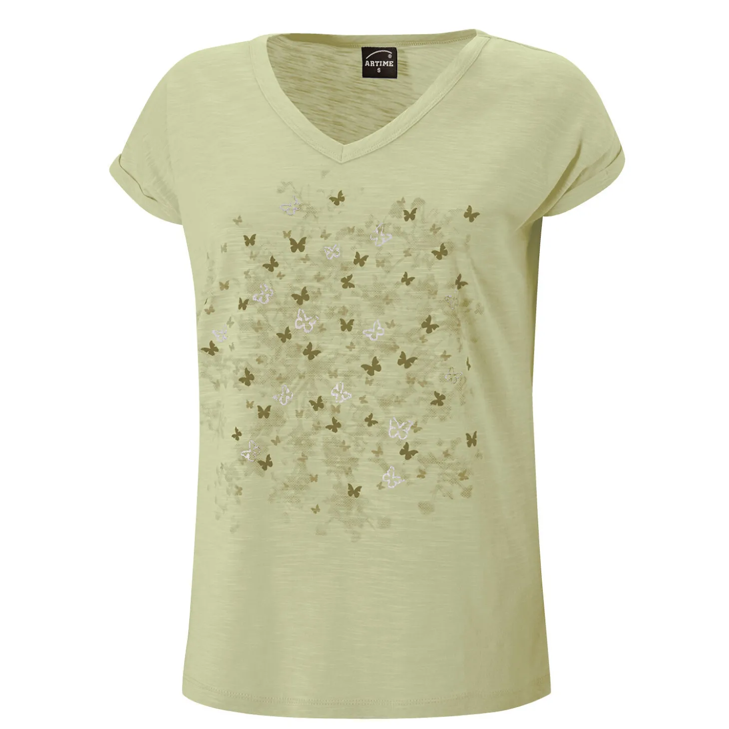 V-Neck T-Shirt mit Sommerprints