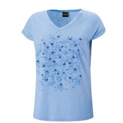 V-Neck T-Shirt mit Sommerprints