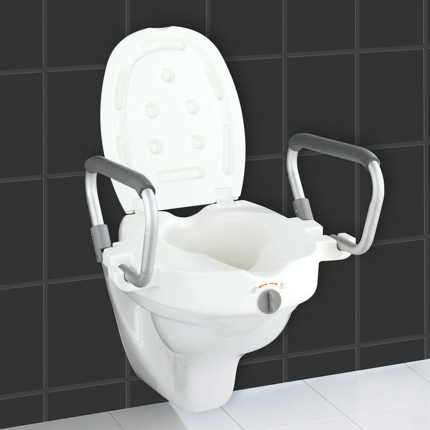 WC-Sitz Erhöhung mit Stützgriffen Secura