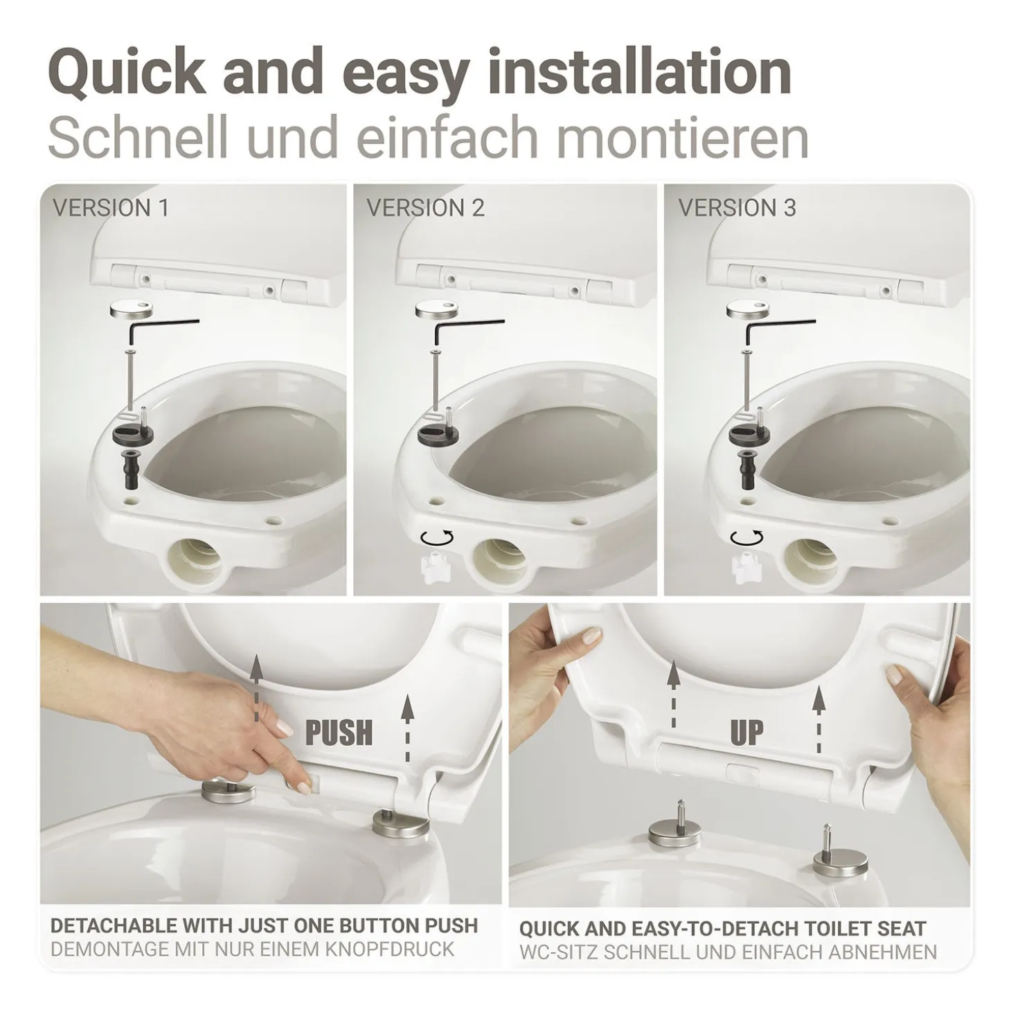 WC-Sitz Silvi mit Relief-Oberfläche, Absenkautomatik