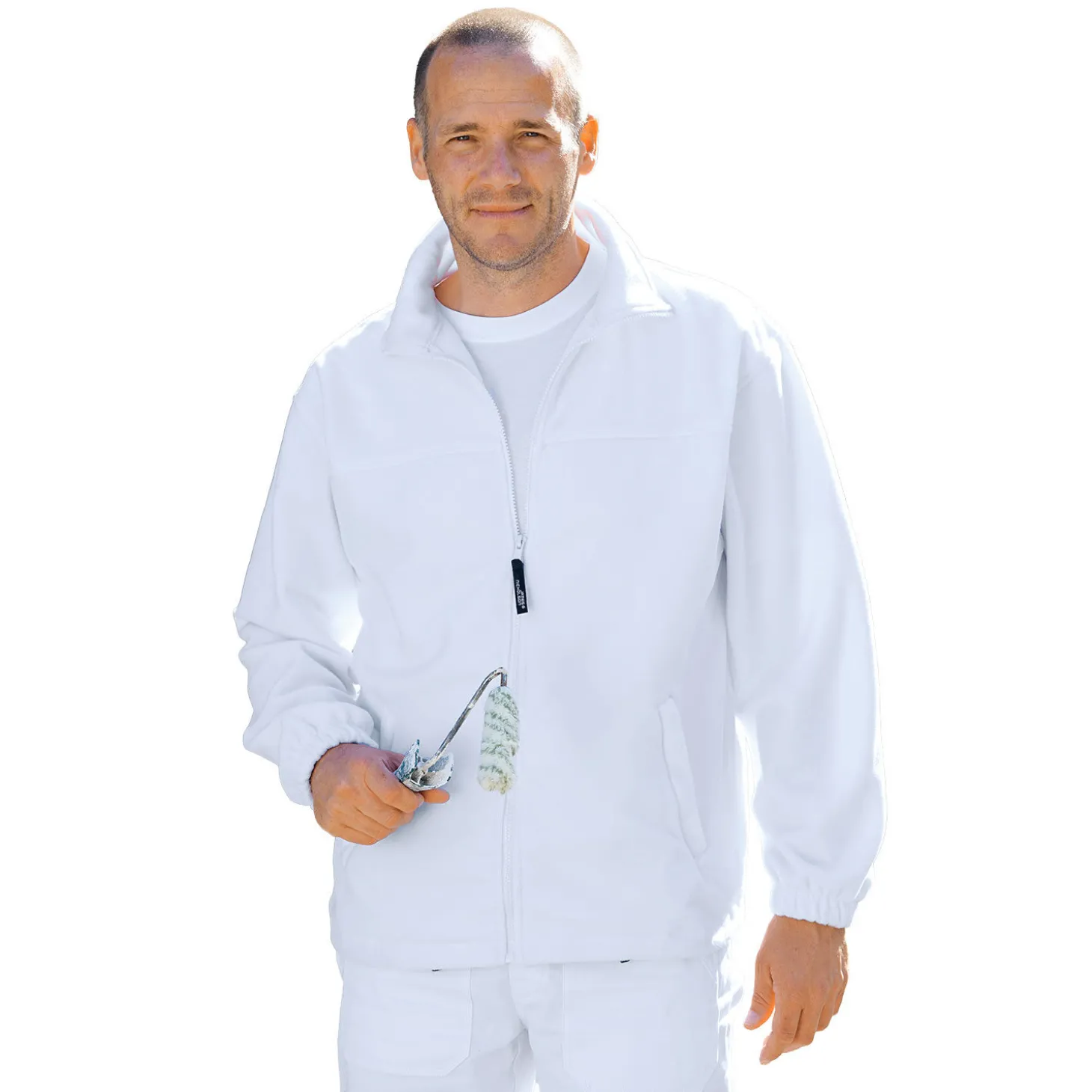 Weisse Fleecejacke